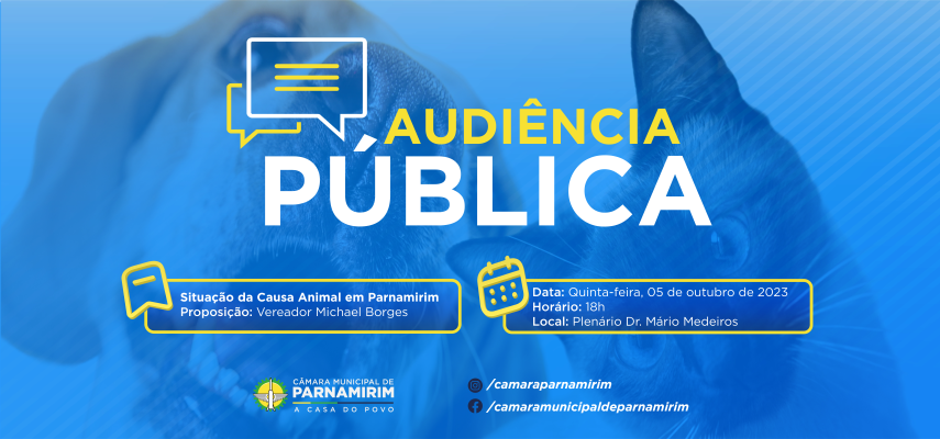 Situação da causa animal será tema de audiência pública nesta quinta-feira (5)