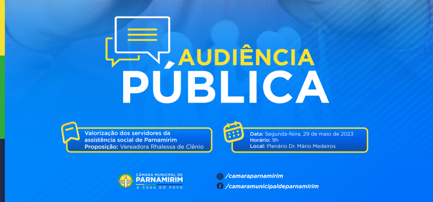 Audiência Pública vai debater assistência social de Parnamirim