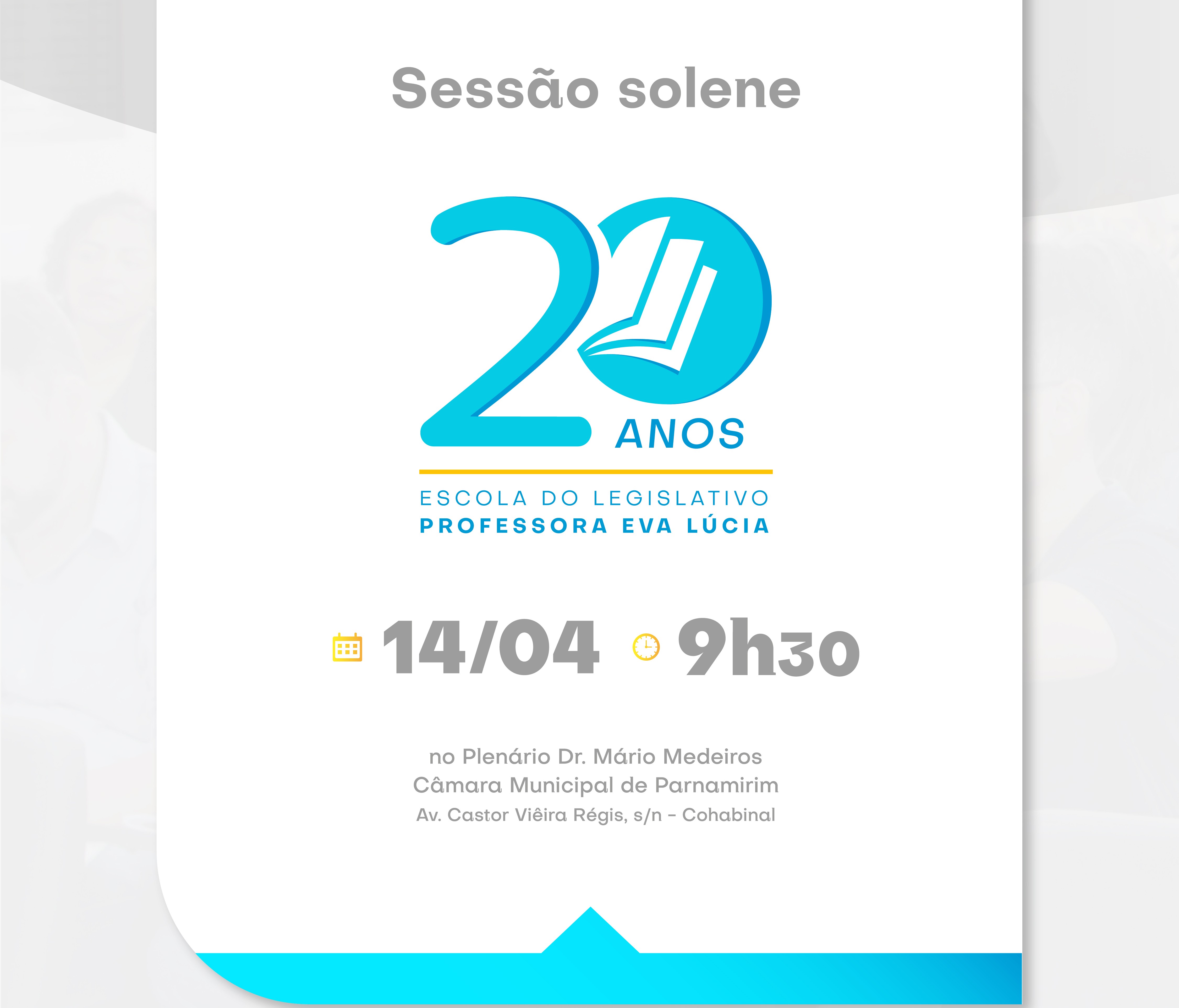 Câmara de Parnamirim irá celebrar 20 anos da Escola do Legislativo