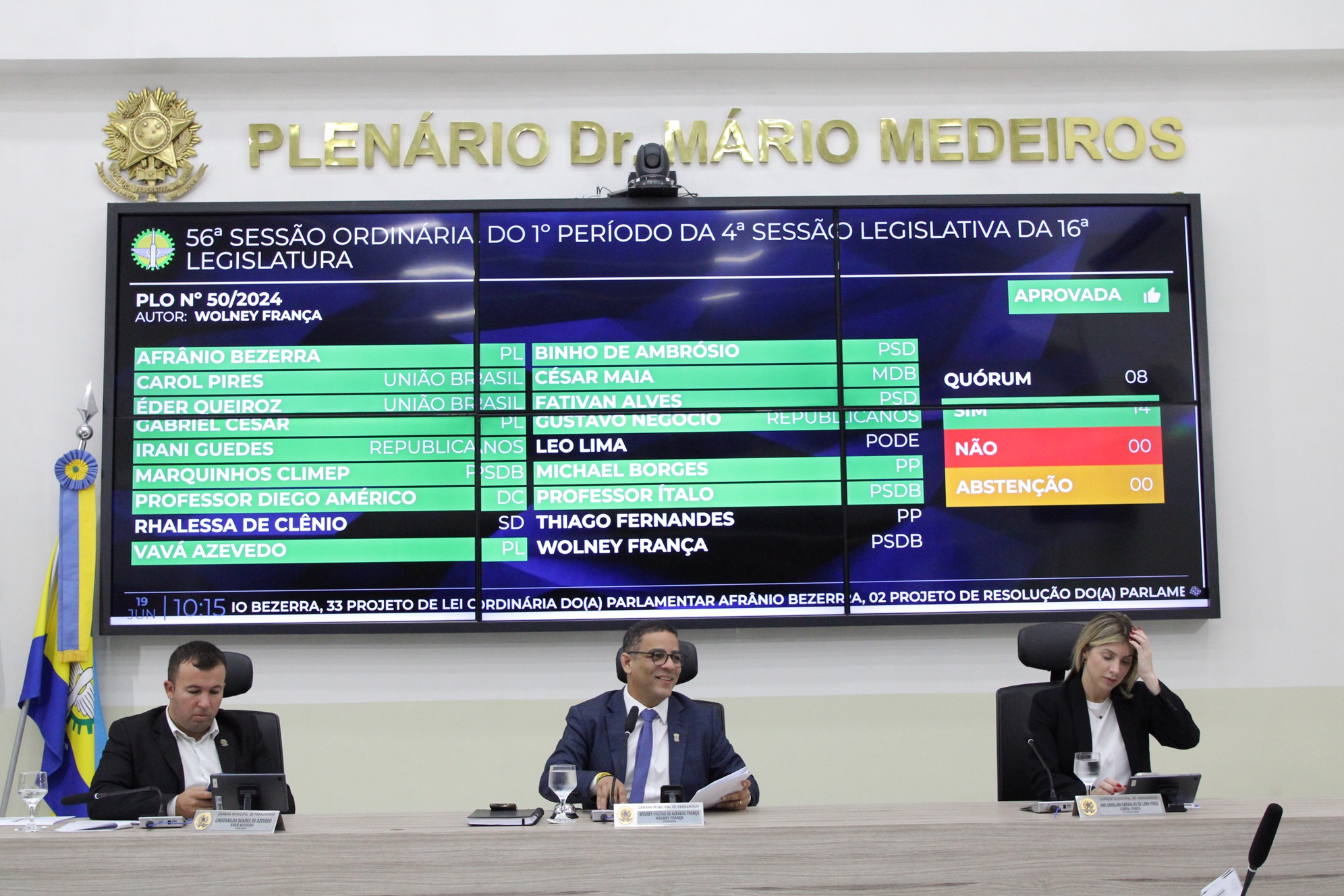 Casa Legislativa realiza duas Sessões Ordinárias nesta quarta-feira (19)